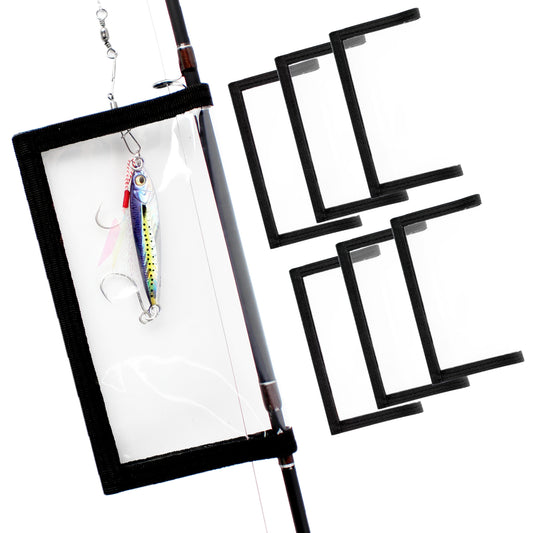 CASTSTRIKE 6PCS Fishing Lure Wraps Hook Safety Cover, Clear PVC Lure Protector for Treble Hooks, Bait Storage, Tangle‑Free Safe Fishing + Rod Tip Protector, Saltwater Safe