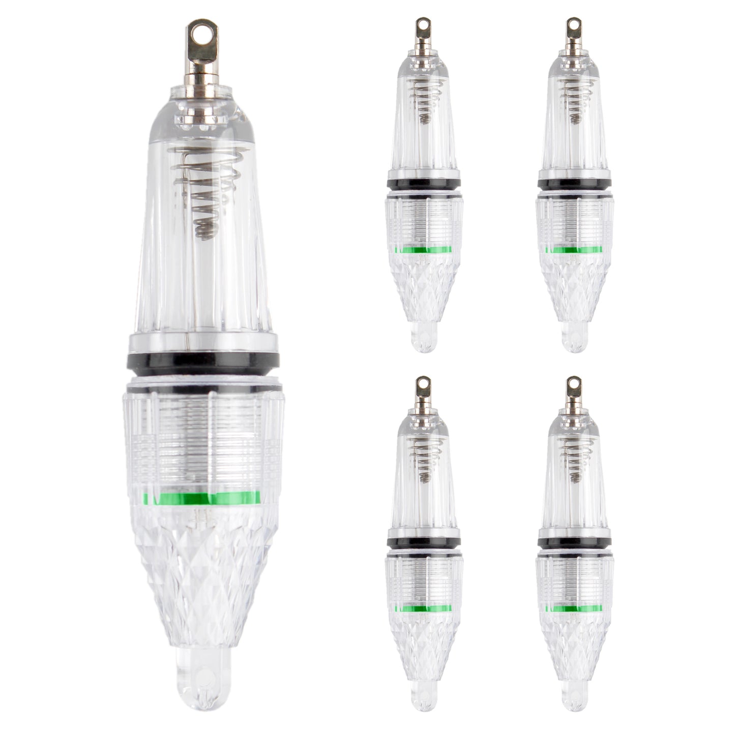 CASTSTRIKE Underwater Fishing Light 5pcs Set for Deep Drop Submersible LED Flashing Lure Bait with AA Battery for Saltwater Freshwater Tuna Squid Swordfish Boat Rig Night Fishing