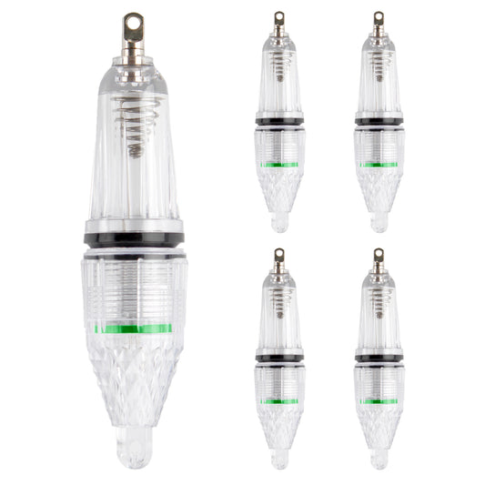 CASTSTRIKE Underwater Fishing Light 5pcs Set for Deep Drop Submersible LED Flashing Lure Bait with AA Battery for Saltwater Freshwater Tuna Squid Swordfish Boat Rig Night Fishing
