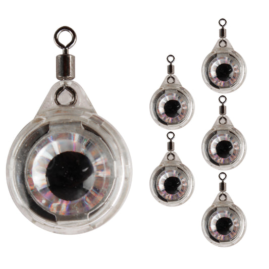 6PCS LED Fishing Lures Light Underwater Bait Water Activated LED Deep Drop Attractant Light for Saltwater Freshwater Night Trolling Ice Boat Pier Bass Halibut