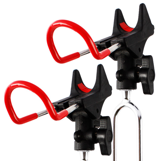 CASTSTRIKE 2 Pack Fishing Rod Holder for Ground and Bank Fishing 360 Adjustable Fishing Pole Holder Stand with Steel Ground Stake Non Slip Groove Catfish Surf Sand Beach Shore Universal Rod Stand