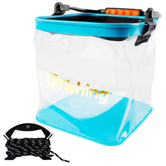 9L Collapsible Transparent Fishing Bucket with Rope