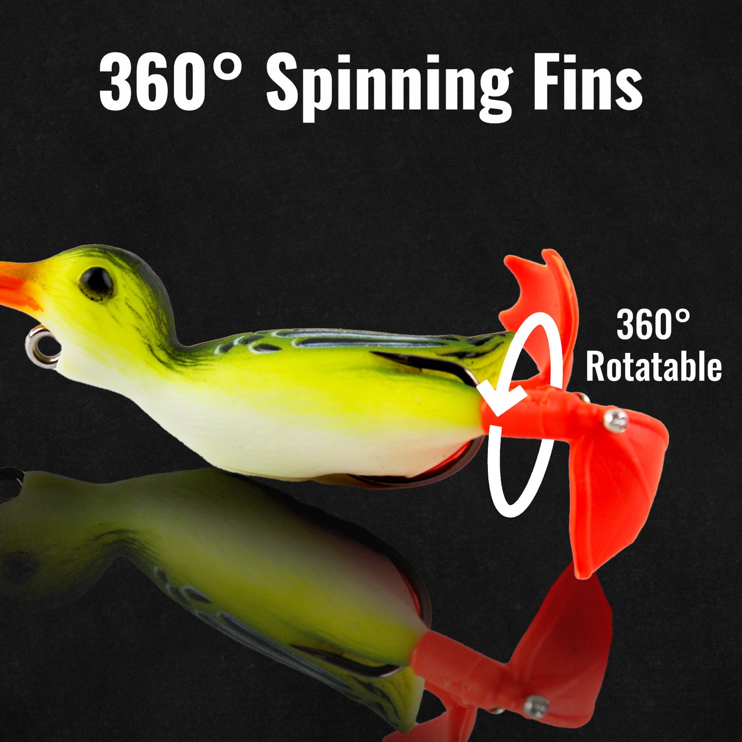 CASTSTRIKE Topwater Duck Lures for Bass Fishing, 5pcs Realistic Soft Weedless Duck Bait Floating with Tackle Box Freshwater Saltwater Pike Musky Catfish Topwater Swimbait Duckling Lure Propeller