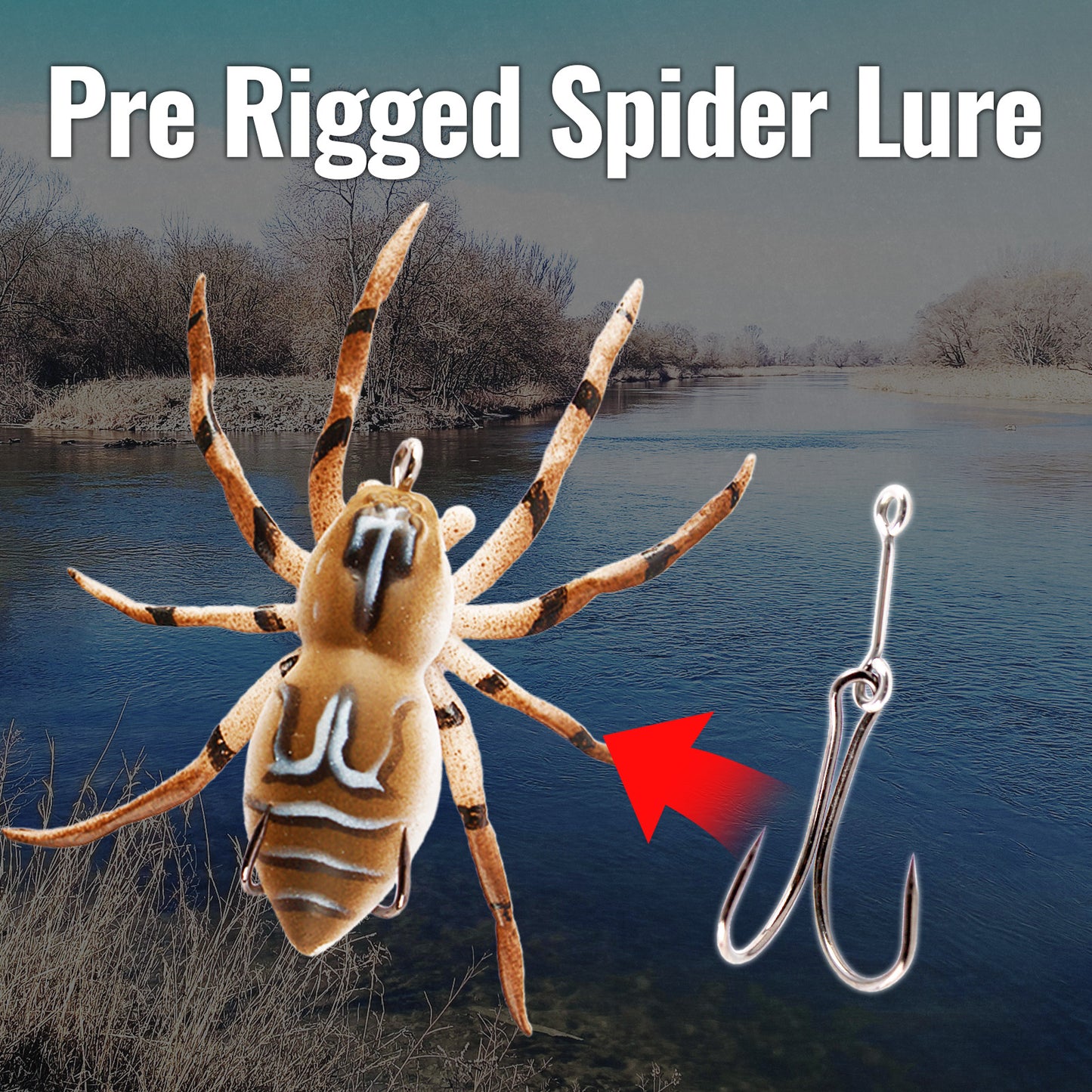 CASTSTRIKE Weedless Topwater Spider Fishing Lure Soft Hollow Body Walking Bait 4 Color Mix Package 4 Pack Freshwater Saltwater for Bass Trout Pike Snakehead Frog Style Bass Fishing Lures Tackle Box