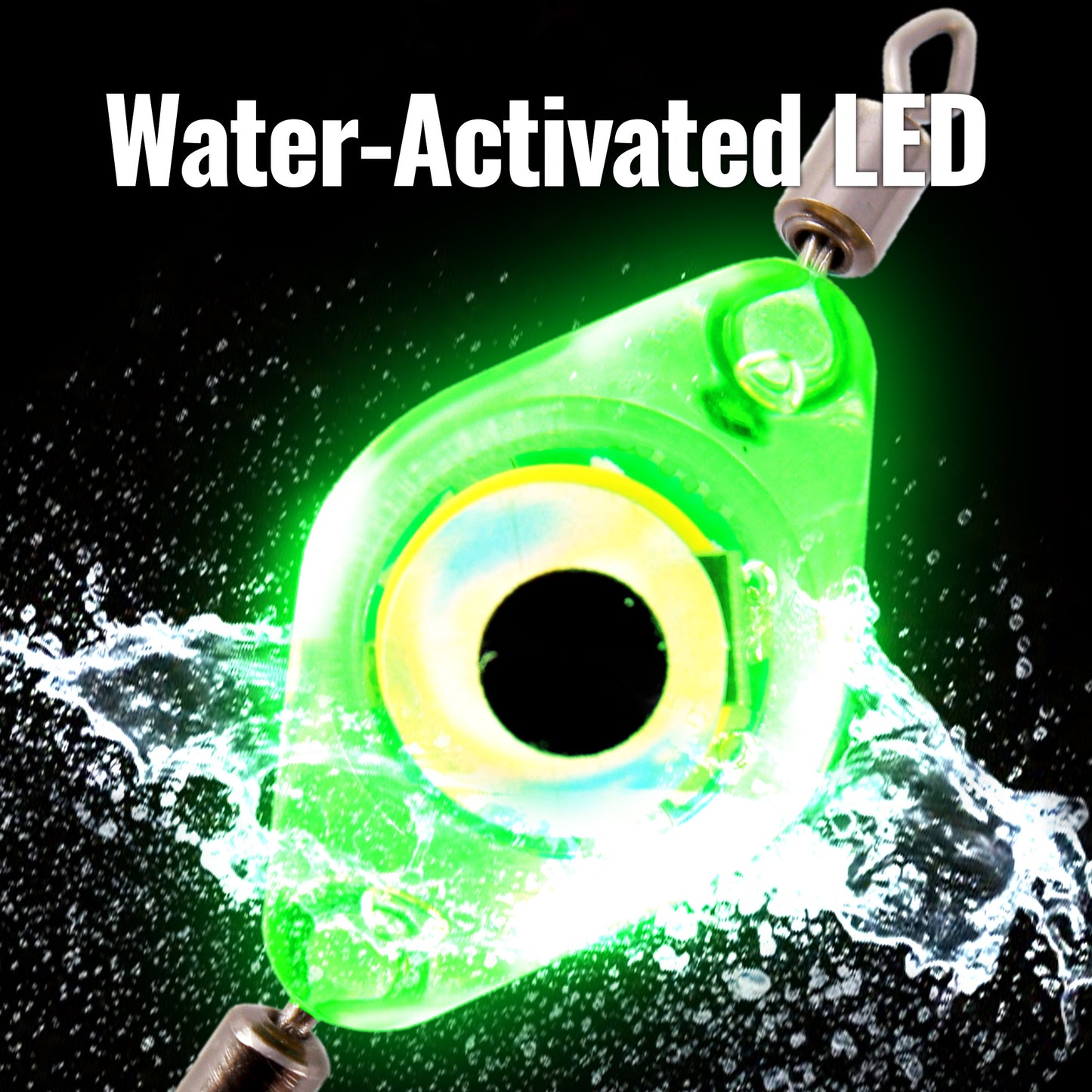 CASTSTRIKE 6PCS LED Fishing Lures Light Underwater Bait Water Activated LED Deep Drop Attractant Light for Saltwater Freshwater Night Trolling Ice Boat Pier Bass Halibut (Double Swivel)