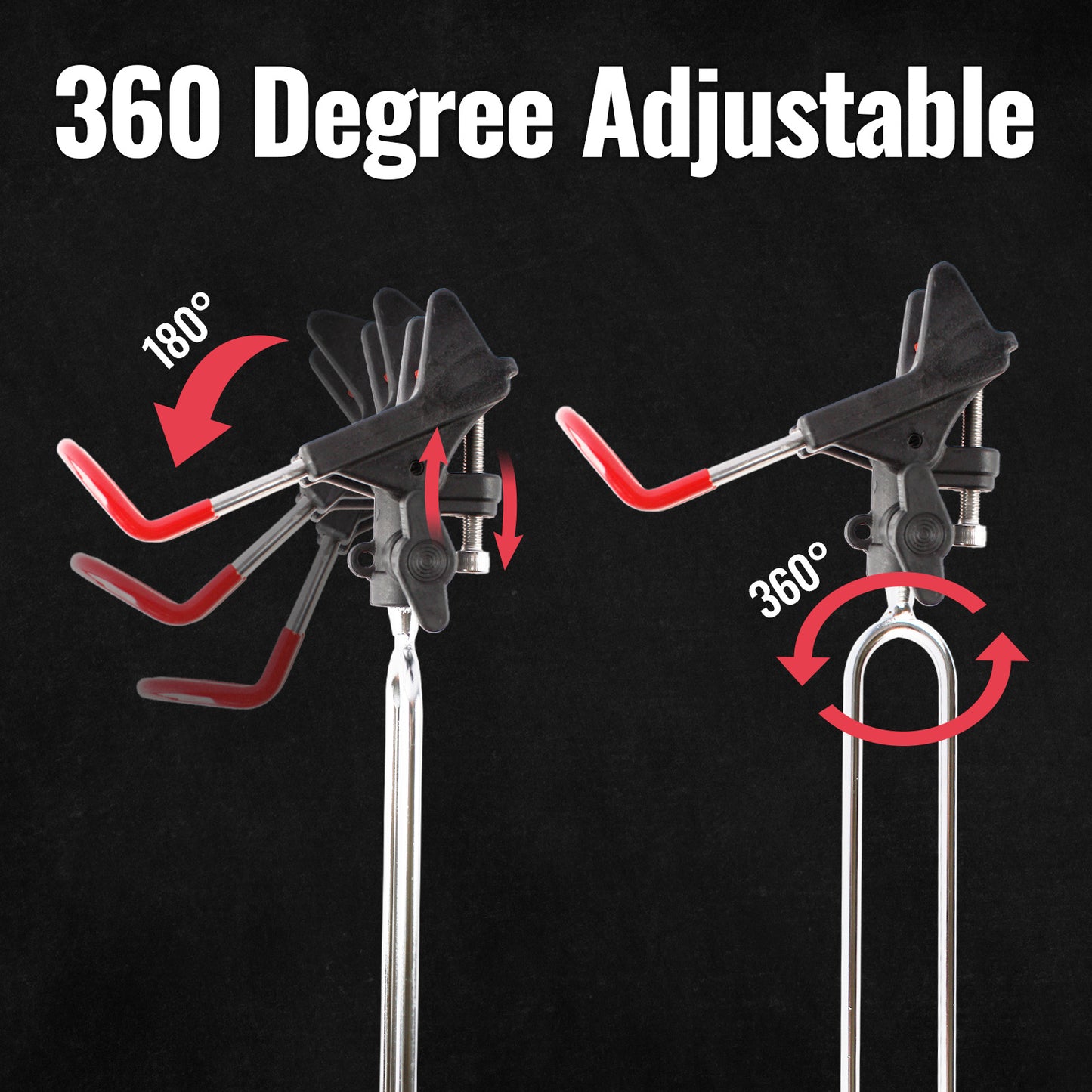 CASTSTRIKE 2 Pack Fishing Rod Holder for Ground and Bank Fishing 360 Adjustable Fishing Pole Holder Stand with Steel Ground Stake Non Slip Groove Catfish Surf Sand Beach Shore Universal Rod Stand