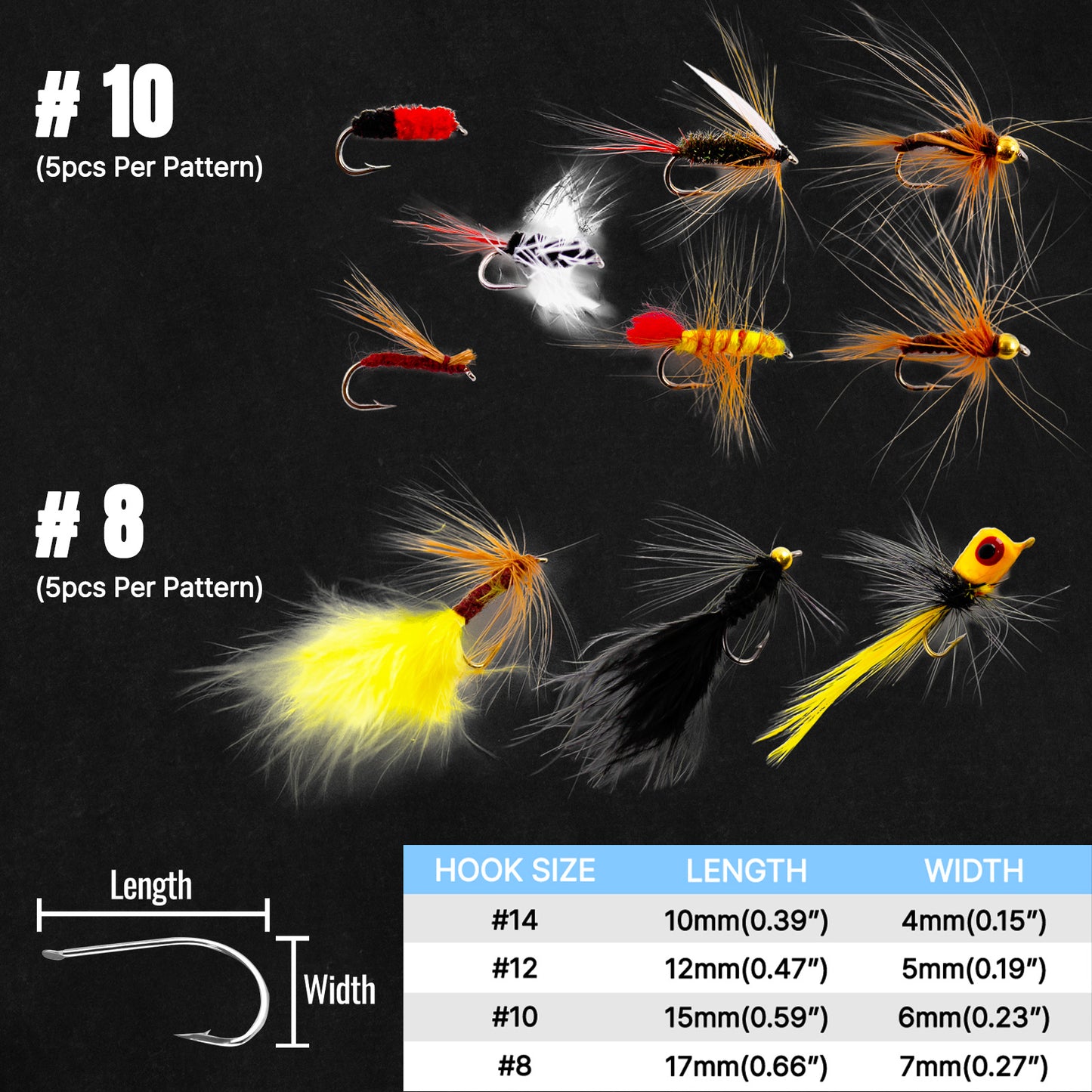 CASTSTRIKE Fly Fishing Flies Kit 100pcs Dry Wet Nymph Streamer Lures Set Fly Fishing Gear Tackle Hooks for Trout Bass Salmon with Waterproof Double Sided Fly Box Assortment Hand Tied Fly Lures
