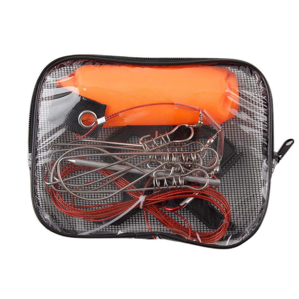 Fish Stringer Kit 5-Hook Floating Buoy Tangle-Free Rope Clip Lock and Carry Bag for Kayak Boat and Shore Fishing