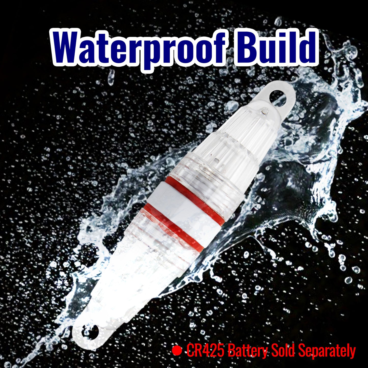 CASTSTRIKE 5pcs LED Fishing Light Waterproof Submersible Double-Sided Crappie Lure Flashing Lamp Underwater Attractant Light Fishing Beacon for Night Ice Saltwater Kayak Dock Rig