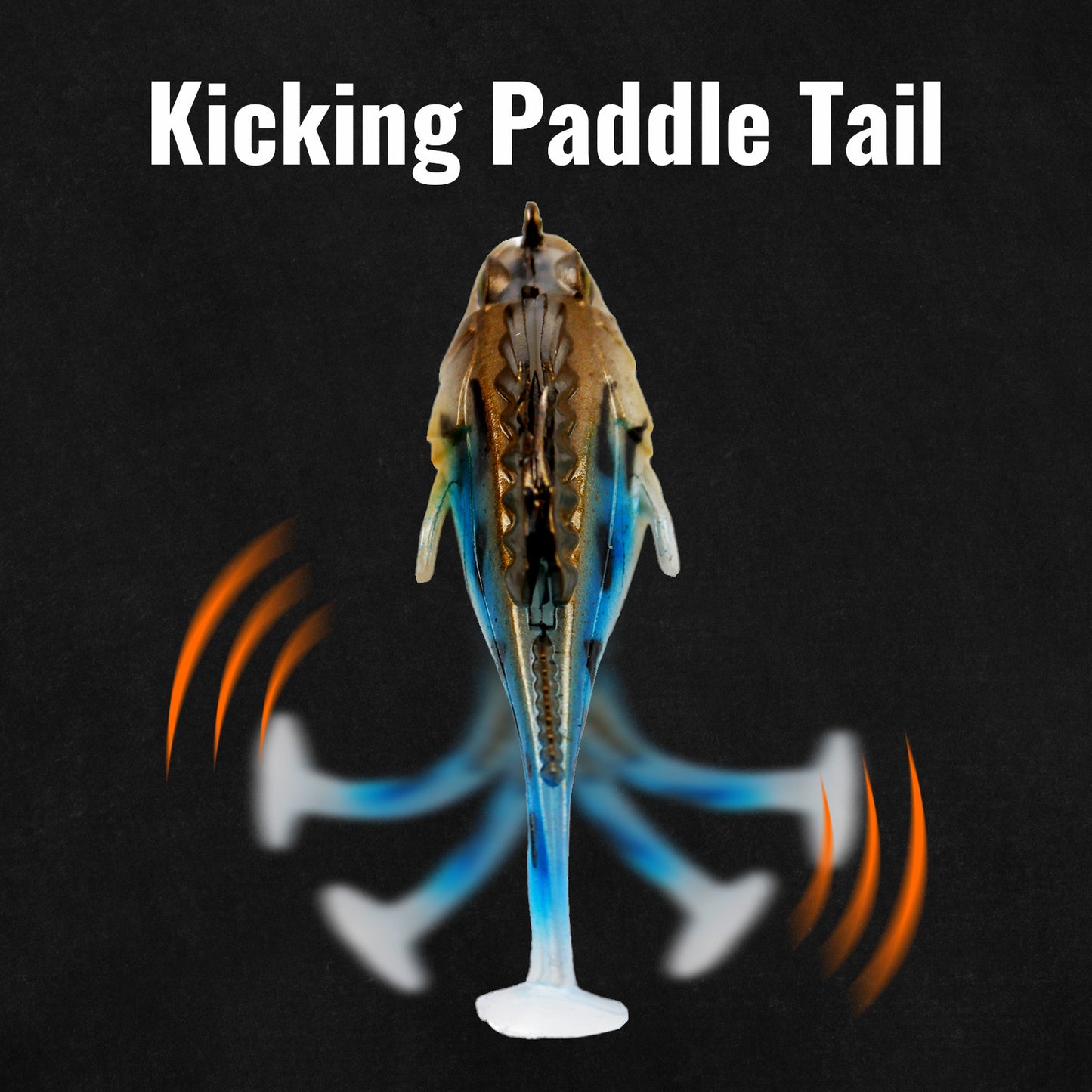 CASTSTRIKE Soft Fishing Lures 5pcs Kit with Tackle Box Weedless Paddle Tail Swimbaits for Bass Trout Crappie Walleye Freshwater Saltwater Life Like Action Durable Plastic Sharp Hooks