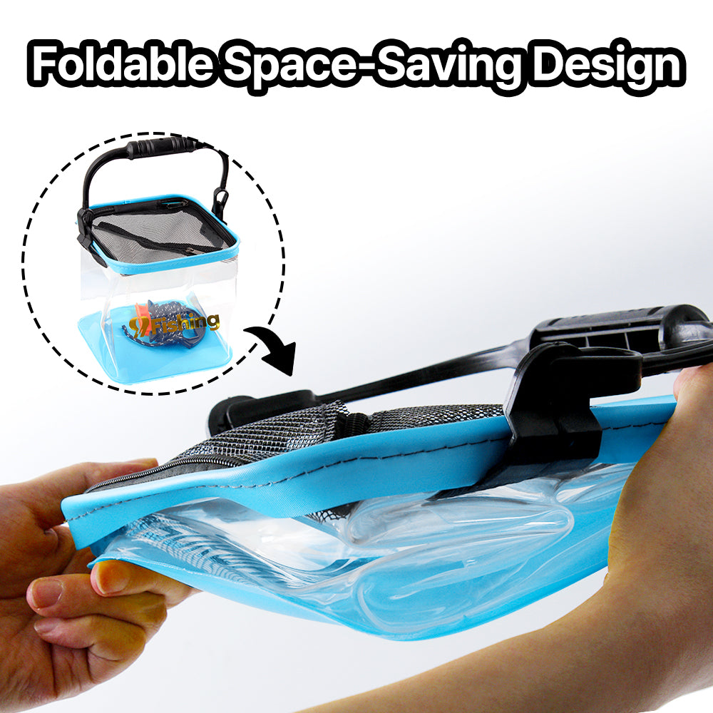 9L Collapsible Transparent Fishing Bucket with Rope