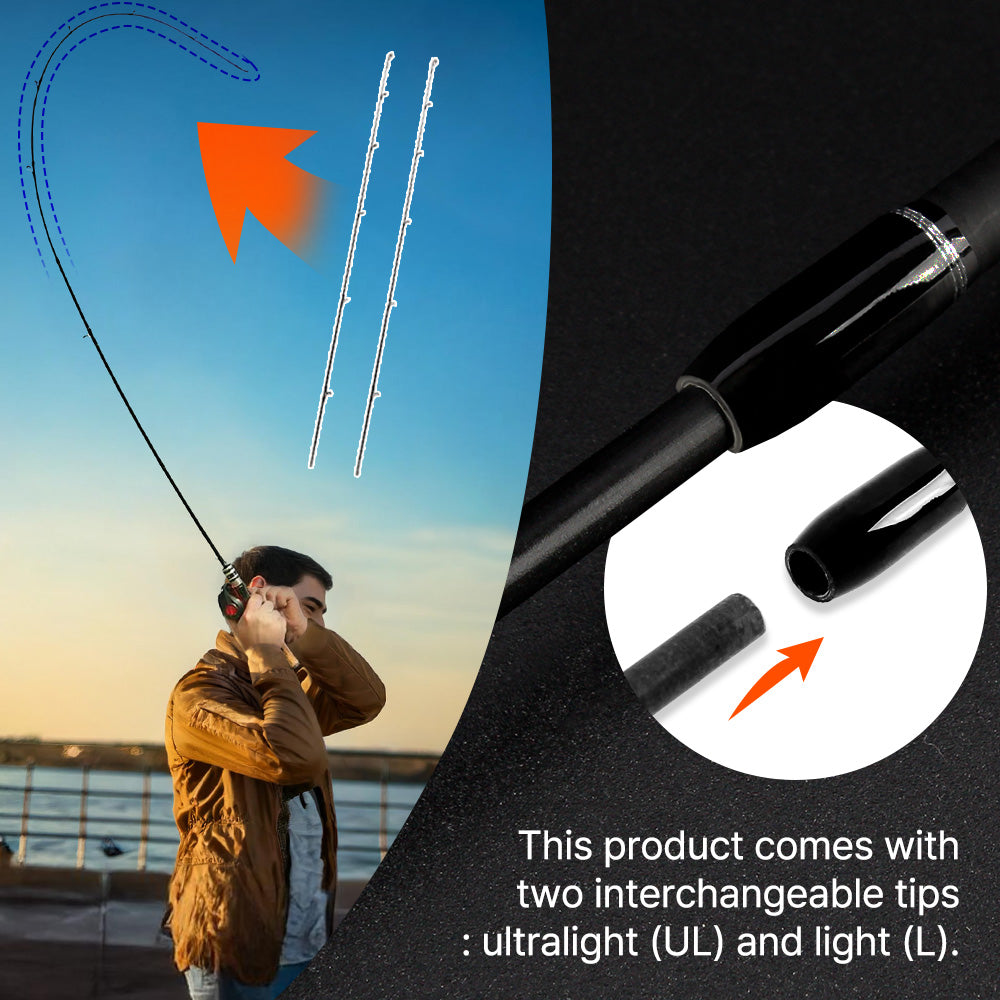 Fishing Rod Baitcasting 2-Piece Carbon Fiber Casting Fishing Rod for Bass Trout Panfish Bluegill, Lightweight and Extra Sensitive for Longer Casting