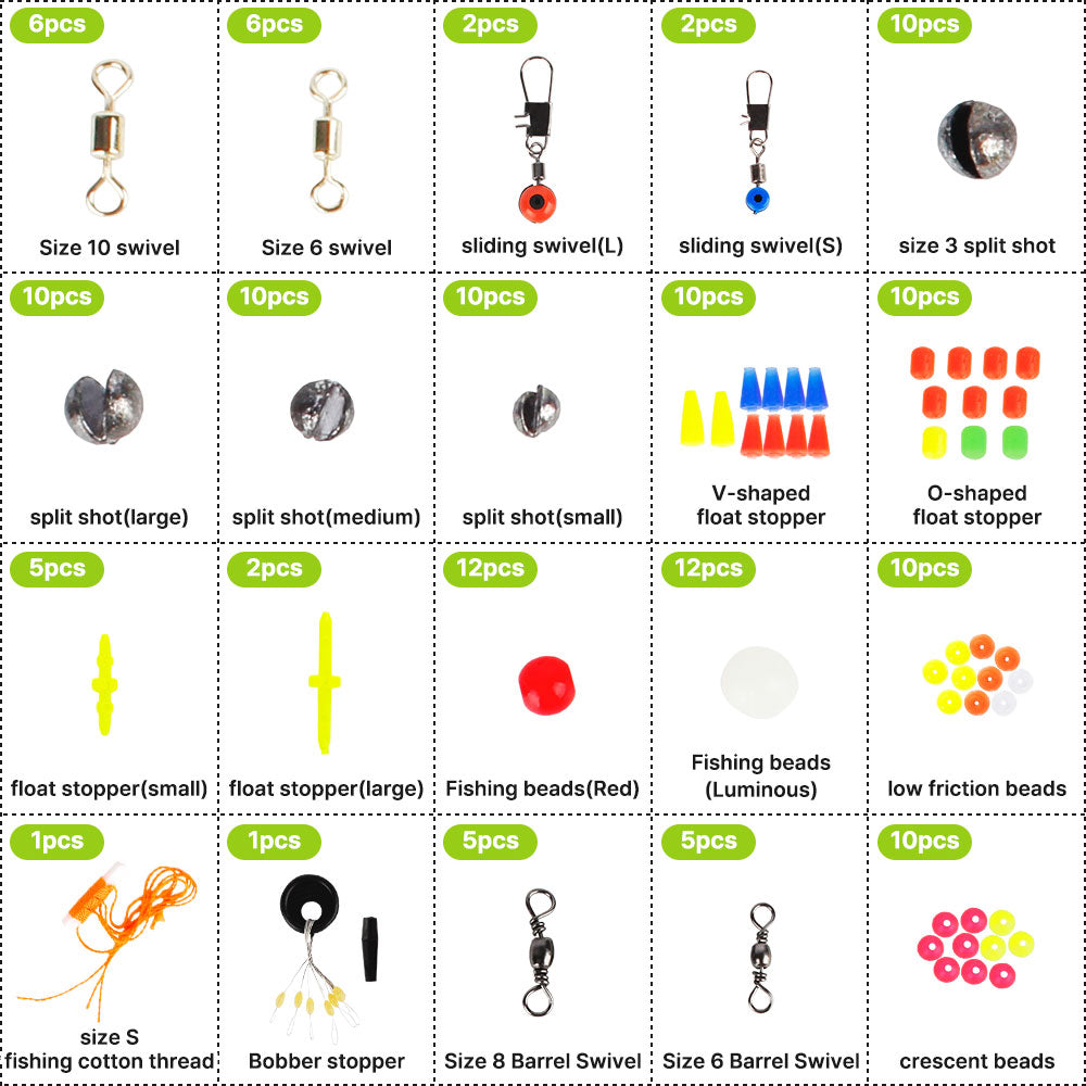 Fishing Mini Tackle Box Organizer Set 180 pcs Saltwater Hooks Weights Sinkers Swivels Kids Starter Kit Ice Fishing Gear