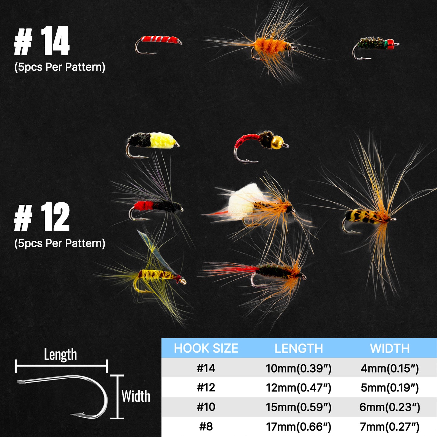 CASTSTRIKE Fly Fishing Flies Kit 100pcs Dry Wet Nymph Streamer Lures Set Fly Fishing Gear Tackle Hooks for Trout Bass Salmon with Waterproof Double Sided Fly Box Assortment Hand Tied Fly Lures