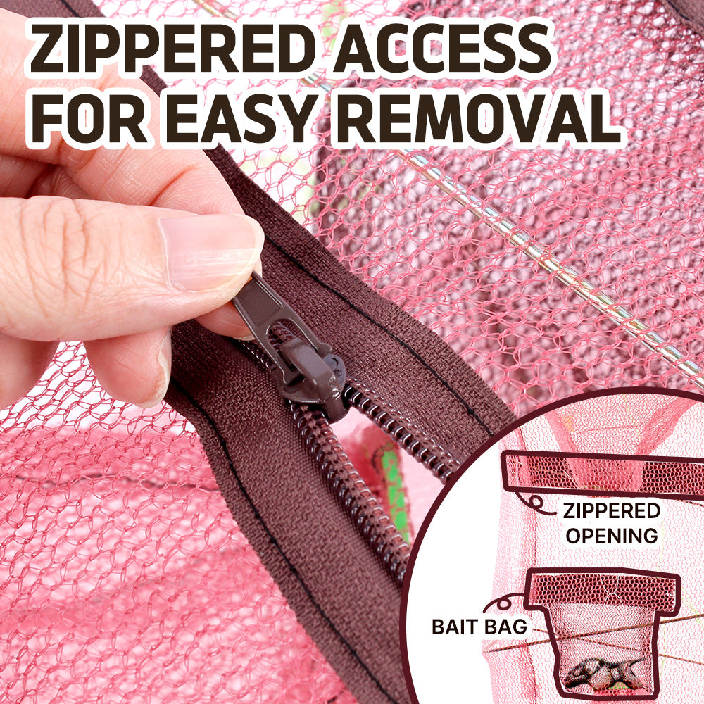 Fish Bait Trap 2 Pack Portable Foldable Collapsible Fishing Net for Shrimp Crawfish Minnow and Crab Lightweight Durable Design Easy to Carry 16.7 x 9 Inches