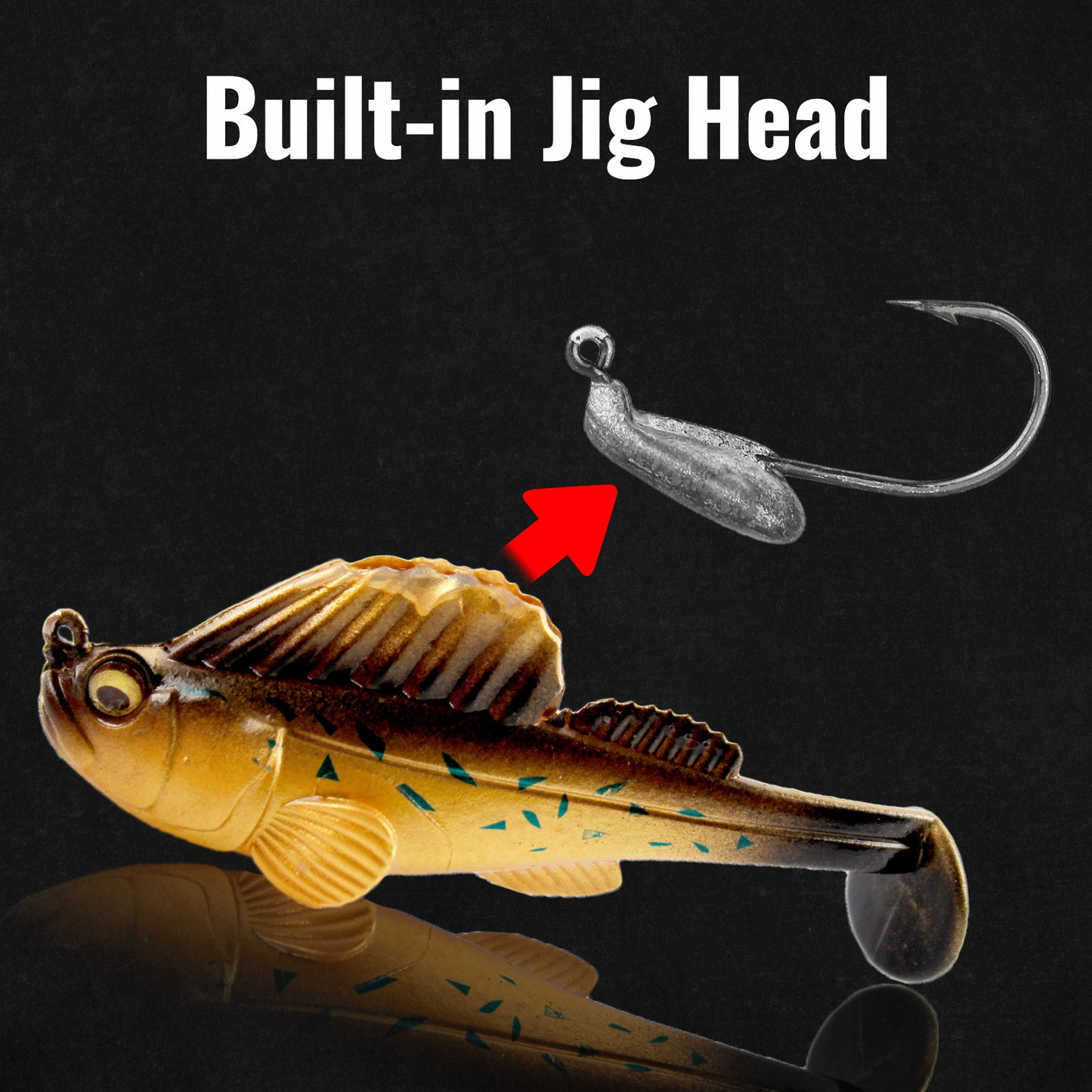 CASTSTRIKE Soft Fishing Lures 5pcs Kit with Tackle Box Weedless Paddle Tail Swimbaits for Bass Trout Crappie Walleye Freshwater Saltwater Life Like Action Durable Plastic Sharp Hooks