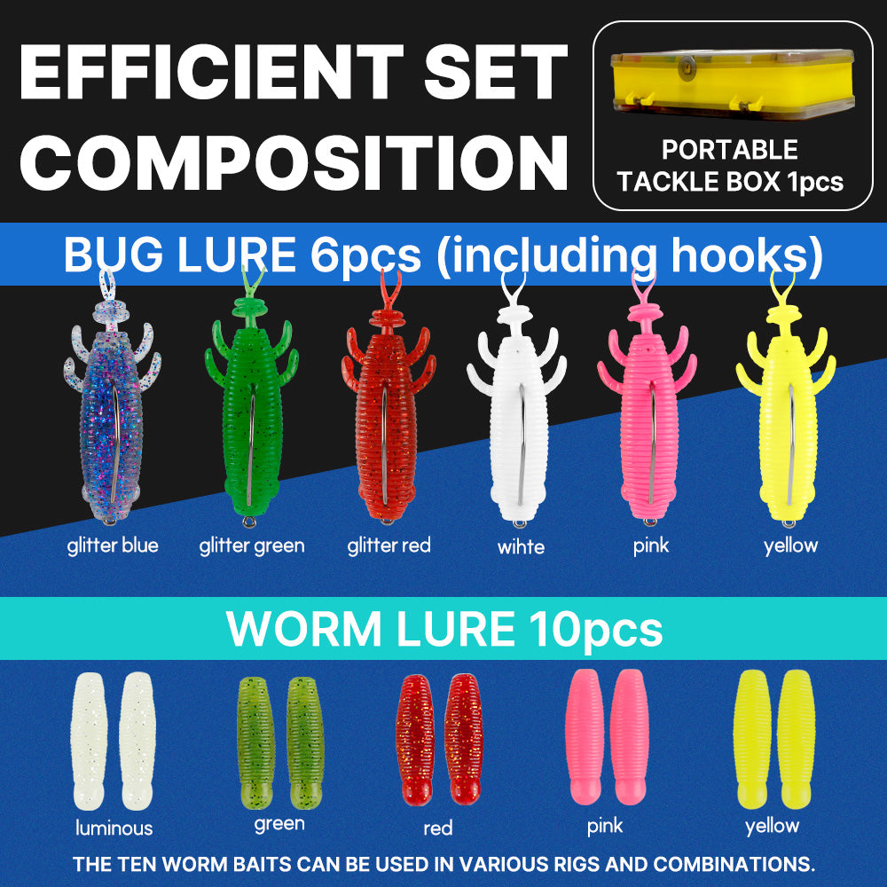 Ned Rig Baits Kit, Tackle Box Included