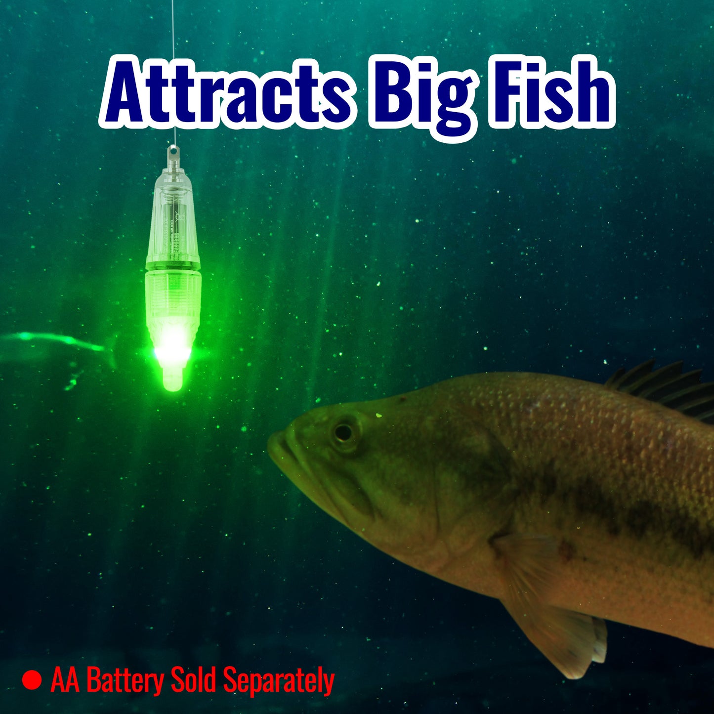 CASTSTRIKE Underwater Fishing Light 5pcs Set for Deep Drop Submersible LED Flashing Lure Bait with AA Battery for Saltwater Freshwater Tuna Squid Swordfish Boat Rig Night Fishing