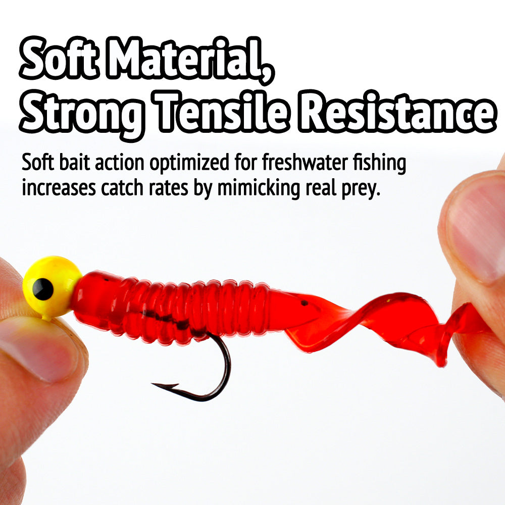 Crappie Jig Head and Soft Plastic Grub Lure Kit 17PCS Fishing Bait Set for Panfish, Bass, Trout – Multi-Color Soft Lures with Sharp Hooks Freshwater Tackle Box Essential