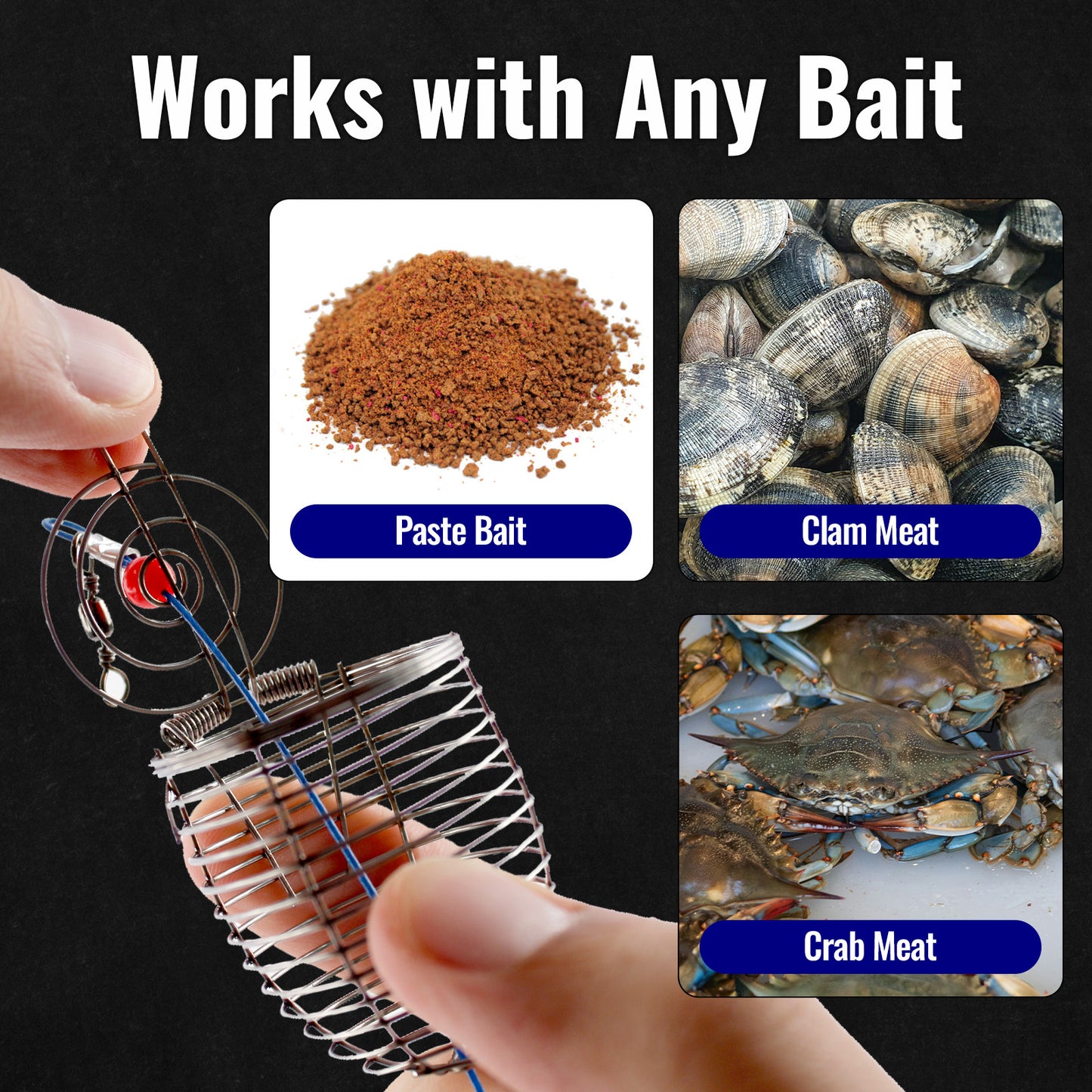 CASTSTRIKE Carp Fishing Bait Cage 10PCS 304 Stainless Steel Chum Rig Basket Catfish Bait Holder Trap Feeder Basket for Freshwater Saltwater Fishing Tackle Accessories