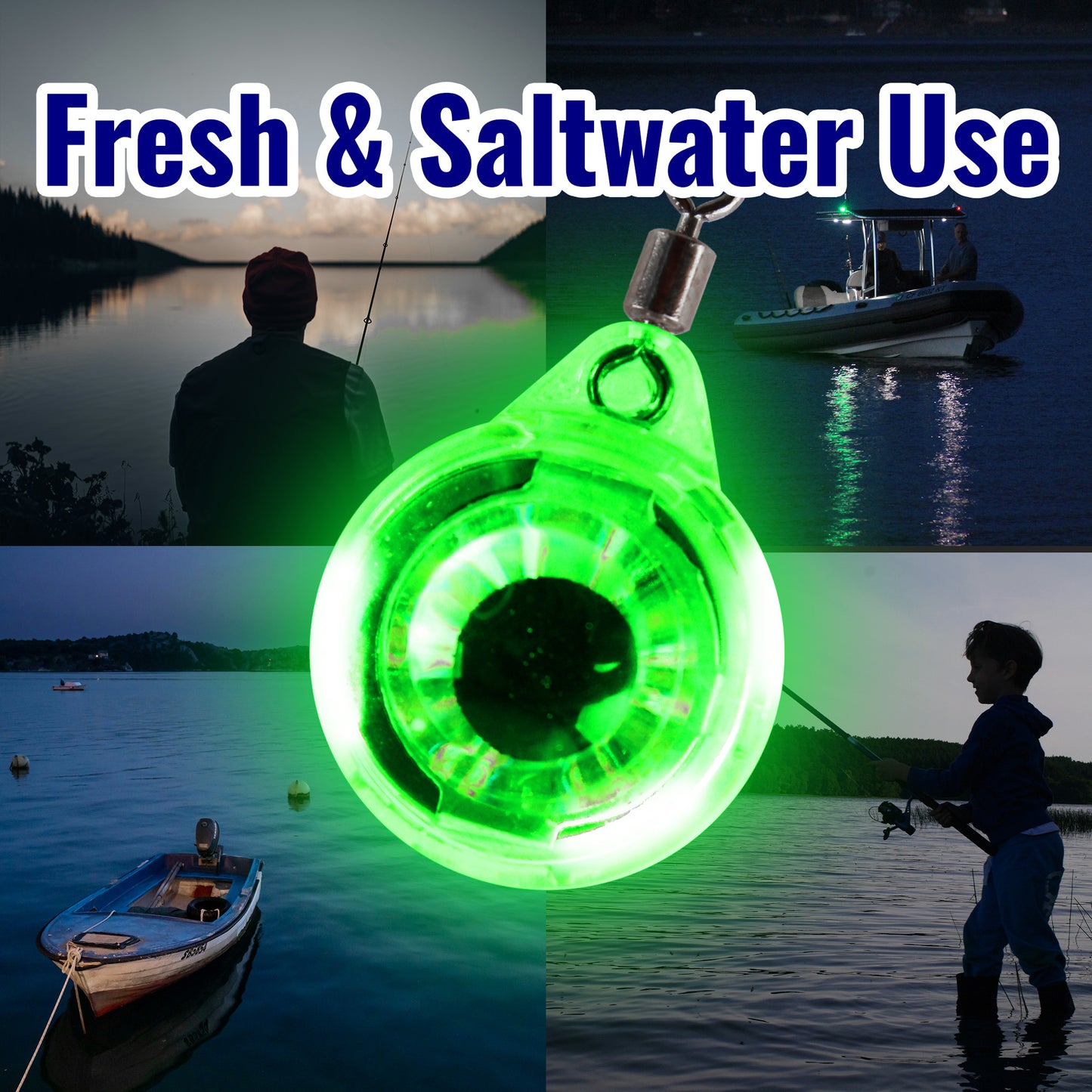 6PCS LED Fishing Lures Light Underwater Bait Water Activated LED Deep Drop Attractant Light for Saltwater Freshwater Night Trolling Ice Boat Pier Bass Halibut