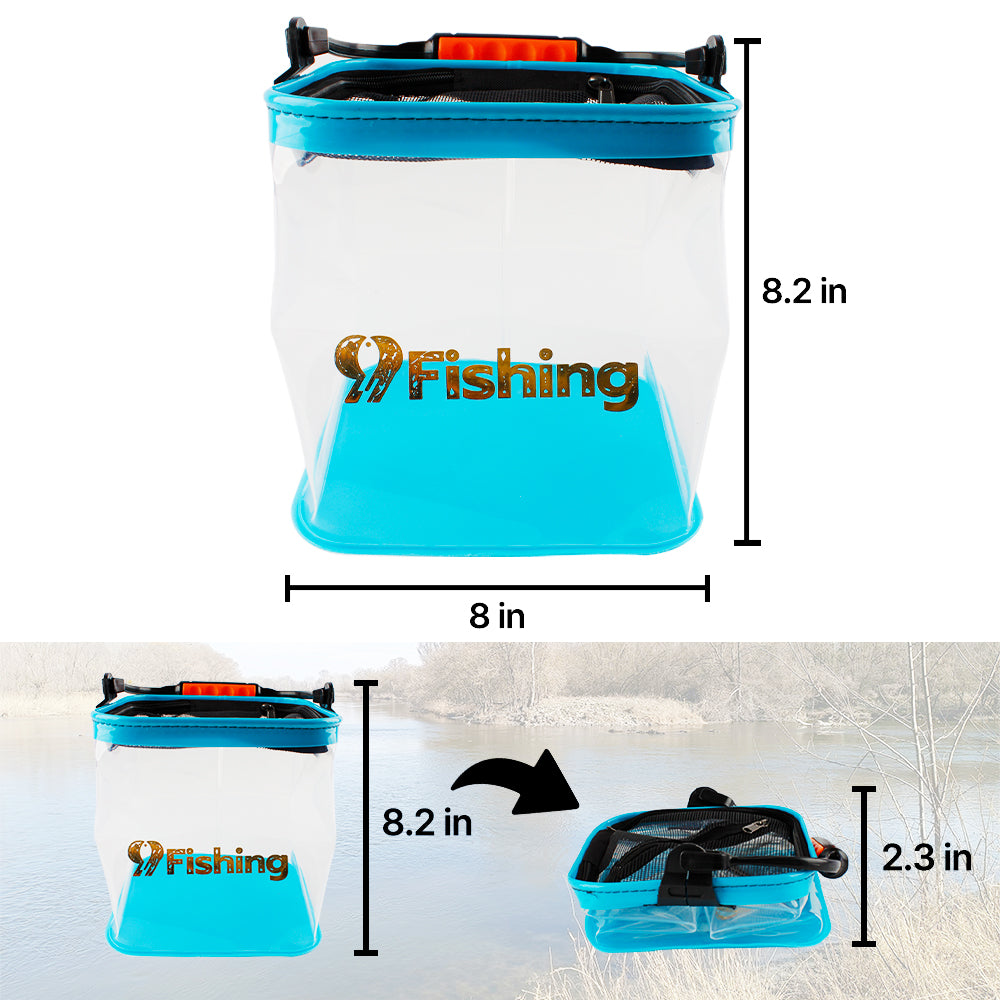 9L Collapsible Transparent Fishing Bucket with Rope