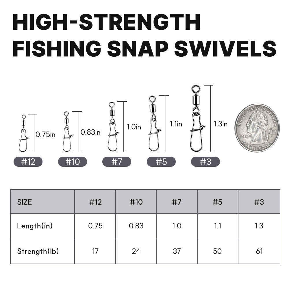 High-Strength Fishing Snap Swivels