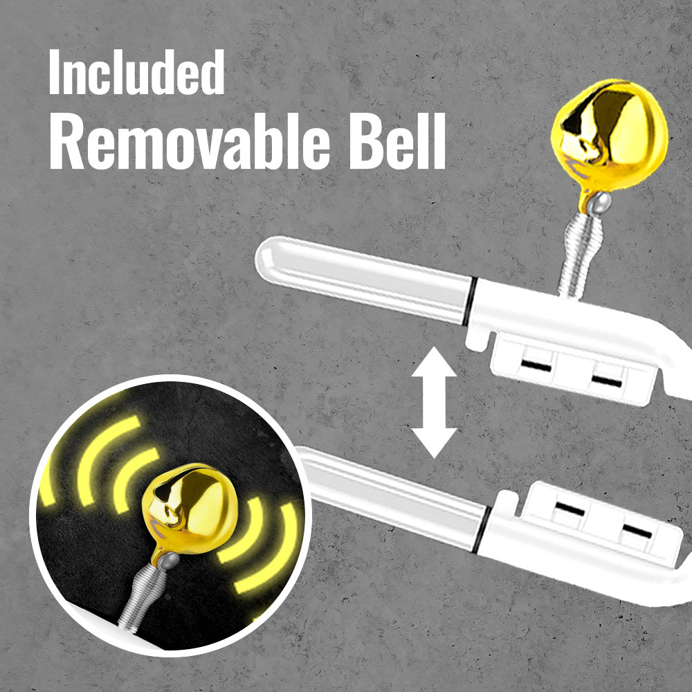 Fishing Bite Alarm Bell for Rod 6 PCS LED Smart Sensor Light Turns Red on Fish Strike Night Fishing Sound Alert with Clip-on Design