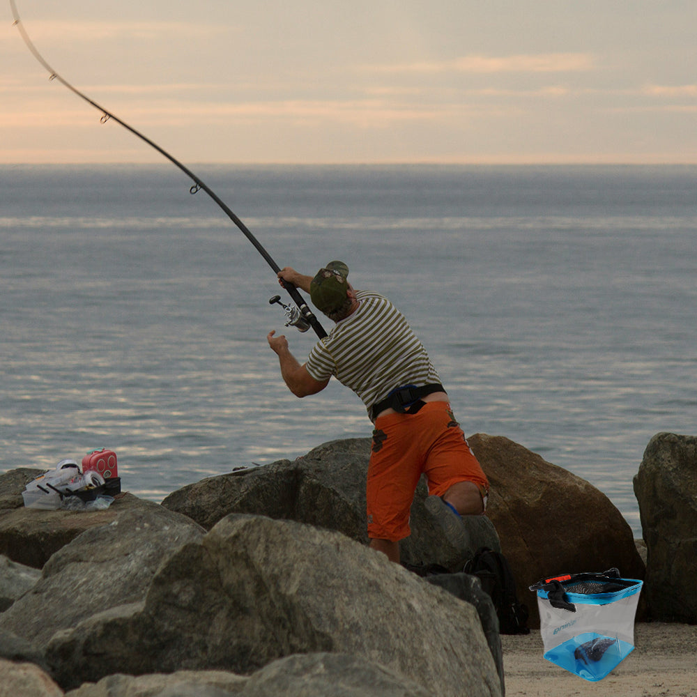 9L Collapsible Transparent Fishing Bucket with Rope