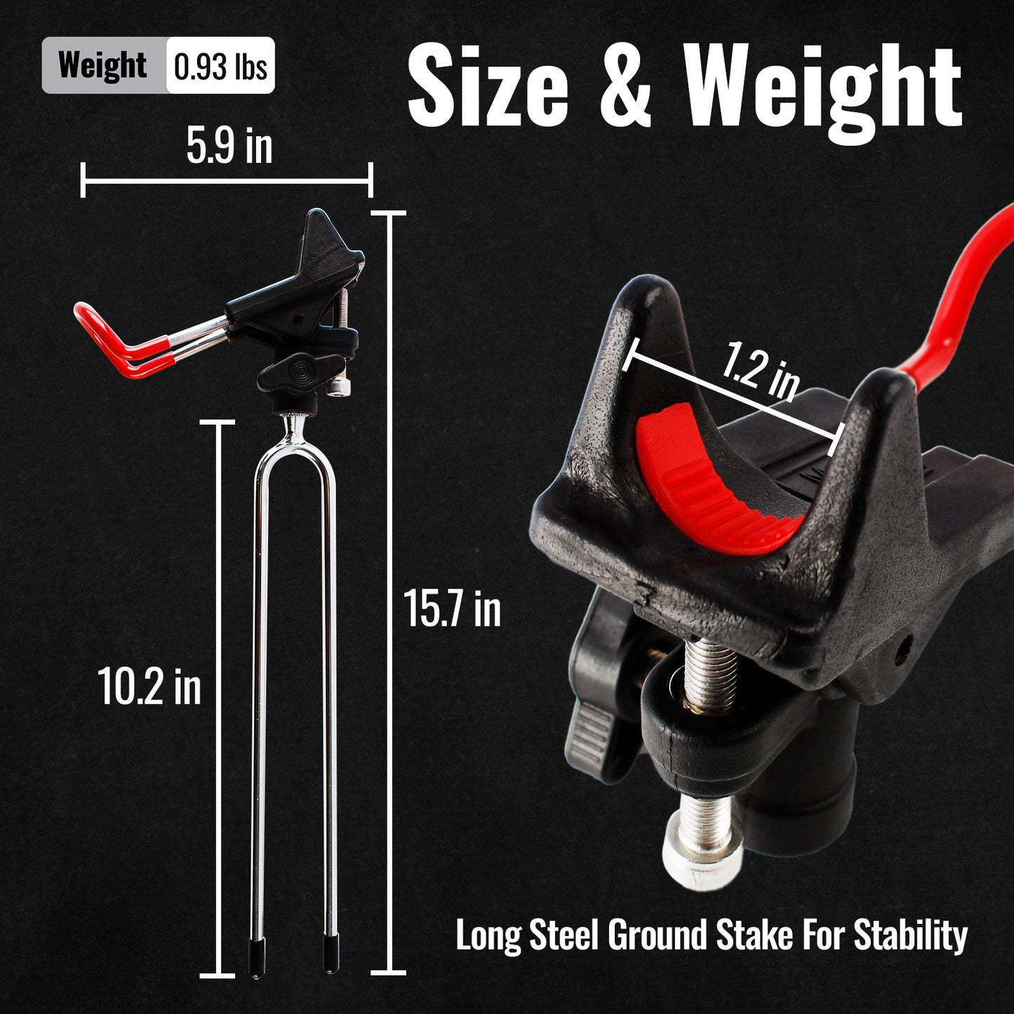 CASTSTRIKE 2 Pack Fishing Rod Holder for Ground and Bank Fishing 360 Adjustable Fishing Pole Holder Stand with Steel Ground Stake Non Slip Groove Catfish Surf Sand Beach Shore Universal Rod Stand