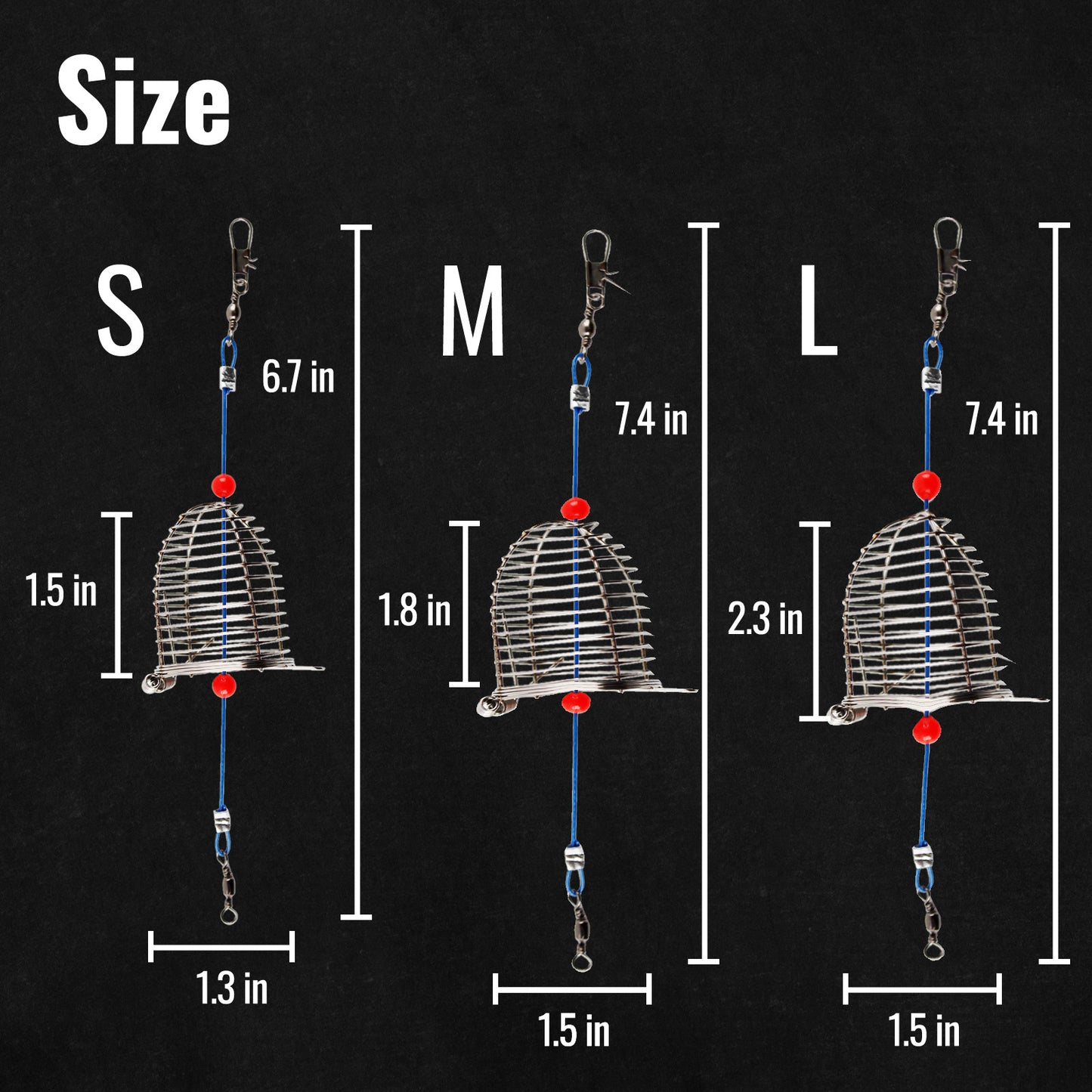 CASTSTRIKE Carp Fishing Bait Cage 10PCS 304 Stainless Steel Chum Rig Basket Catfish Bait Holder Trap Feeder Basket for Freshwater Saltwater Fishing Tackle Accessories