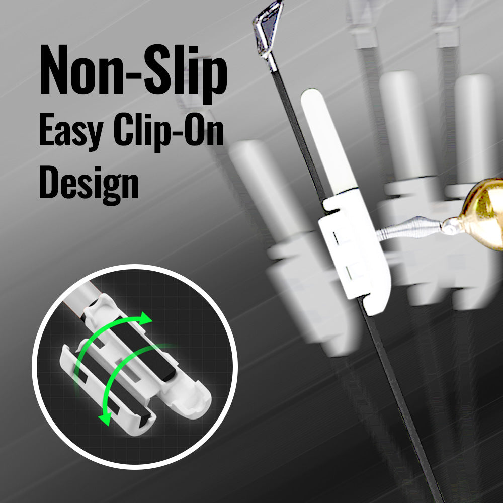 Fishing Bite Alarm Bell for Rod 6 PCS LED Smart Sensor Light Turns Red on Fish Strike Night Fishing Sound Alert with Clip-on Design