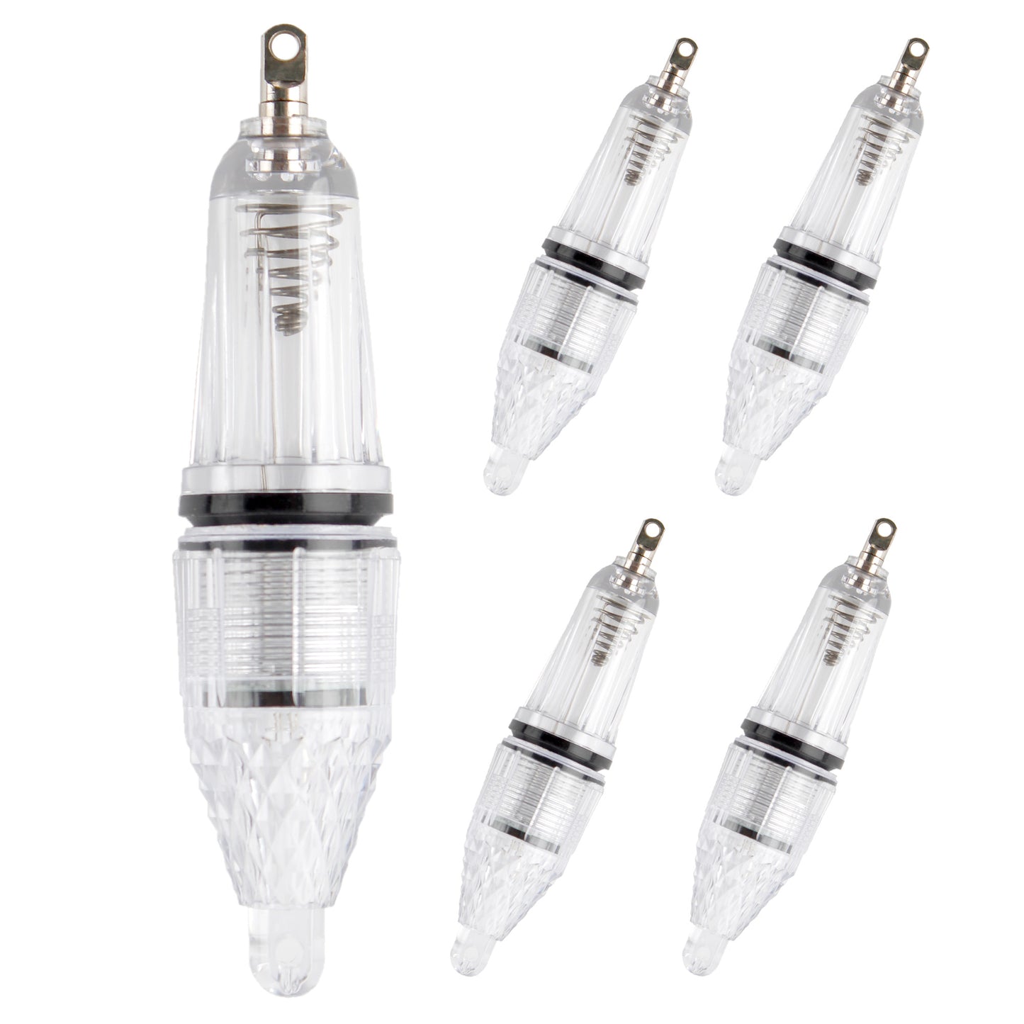 CASTSTRIKE Underwater Fishing Light 5pcs Set for Deep Drop Submersible LED Flashing Lure Bait with AA Battery for Saltwater Freshwater Tuna Squid Swordfish Boat Rig Night Fishing