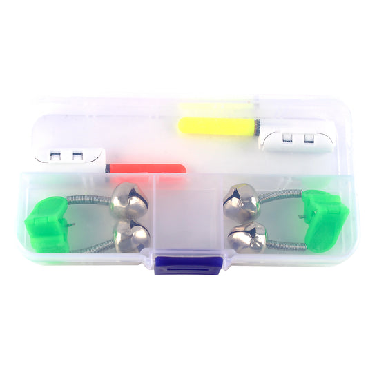 Fishing Bite Alarm Kit with LED Indicators and Bells – Clip-On Rod Tip Strike Alert Light for Night Fishing, Freshwater and Saltwater – Compact Durable Hard Case Included for Easy Storage