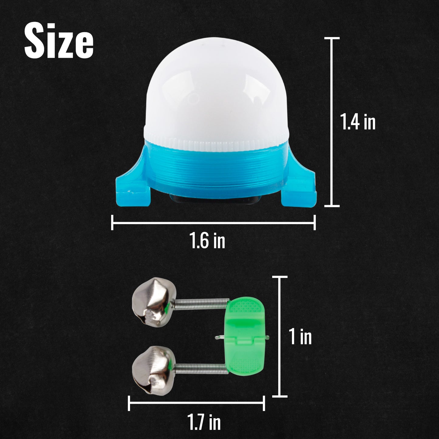 CASTSTRIKE LED Fishing Bite Alarm with Audible Sound and Flashing Light, Rod Tip Strike Alert Indicator with Extra Bells, Sensitive Bite Detection for Night Fishing Ice Fishing Carp Catfish