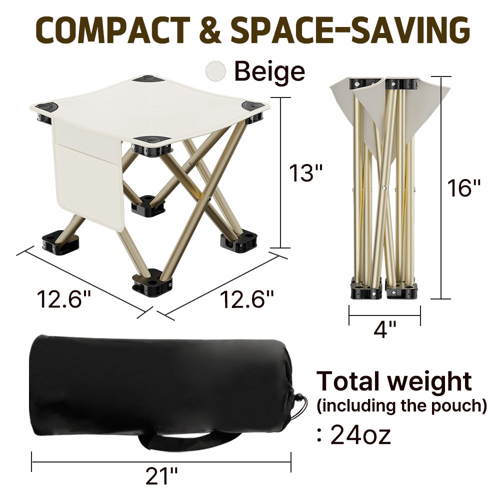 Folding Camping Stool, 13 Inch Chair