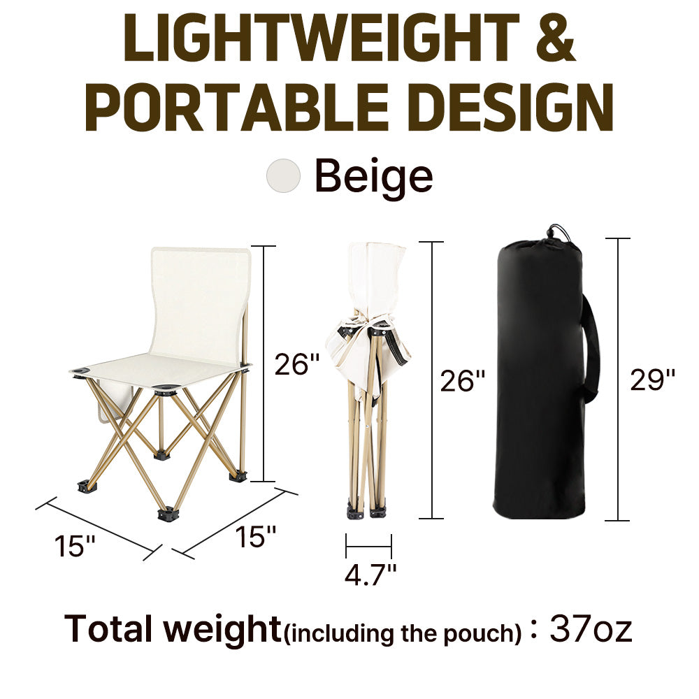 Portable Camping Chair , 15 Inch Seat