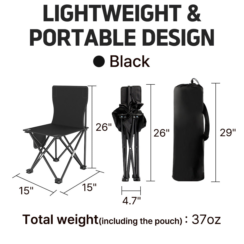 Portable Camping Chair , 15 Inch Seat