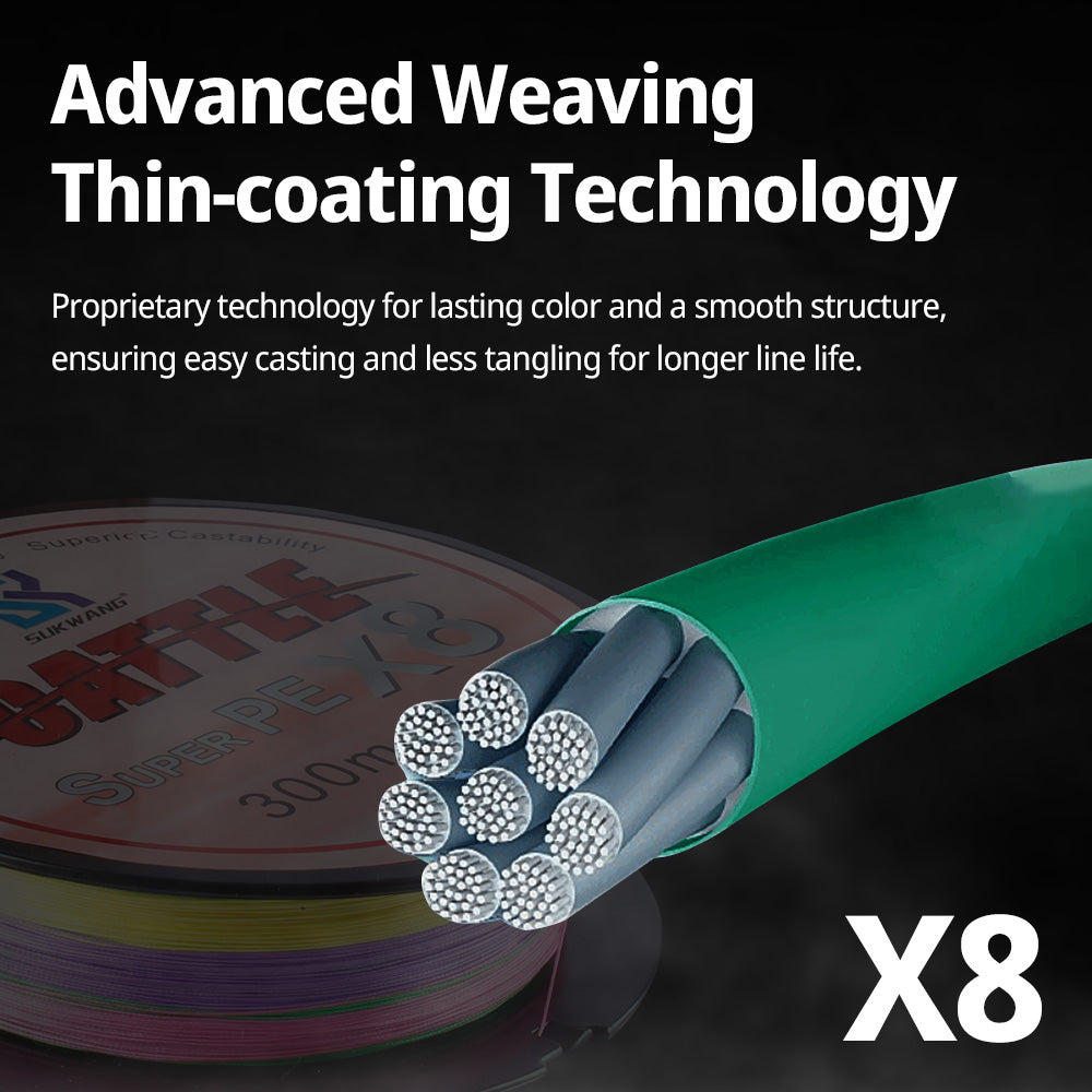 Braided Fishing Line Super PE X8, 328 Yards